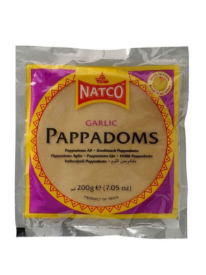 Pappadom Garlic Coin Natco 200g
